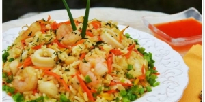 طريقة عمل الأرز البسمتى مع مأكولات بحرية